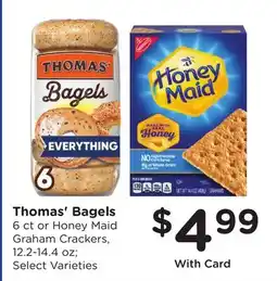 Ralphs Thomas' Bagels 6 ct or Honey Maid Graham Crackers offer