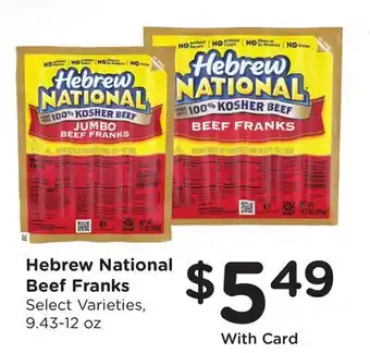 Ralphs Hebrew National Beef Franks offer