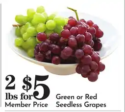Pavilions Green or Red Seedless Grapes offer