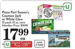 Pavilions Pizza Port Swami's, Cayman Jack or White Claw offer