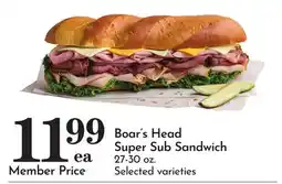 Pavilions Boar's Head Super Sub Sandwich offer