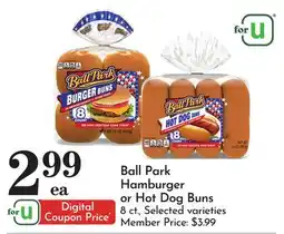Pavilions Ball Park Hamburger or Hot Dog Buns offer