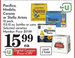 Pavilions Pacifico, Modelo, Corona or Stella Artois offer