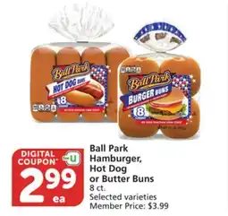 Albertsons Ball Park Hamburger, Hot Dog or Butter Buns offer