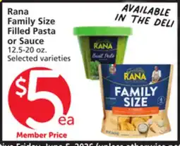 Albertsons Rana Family Size Filled Pasta or Sauce offer