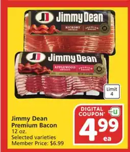 Albertsons Jimmy Dean Premium Bacon offer