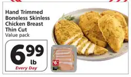 Albertsons Hand Trimmed Boneless Skinless Chicken Breast Thin Cut offer