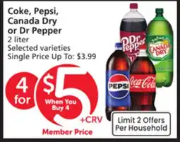 Albertsons Coke, Pepsi, Canada Dry or Dr Pepper offer