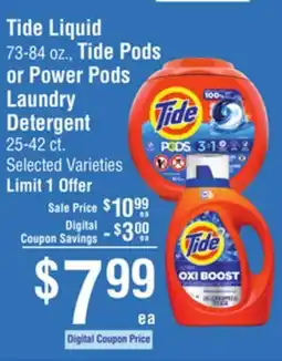 Smart & Final Tide Liquid, Tide Pods or Power Pods Laundry Detergent offer