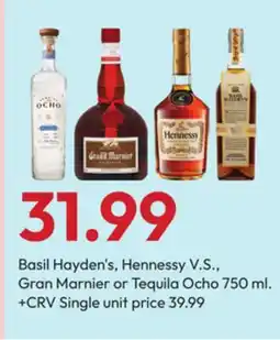 Stater Bros Basil Hayden's, Hennessy V.S., Gran Marnier or Tequila Ocho offer