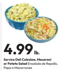 Stater Bros Service Deli Coleslaw, Macaroni or Potato Salad offer