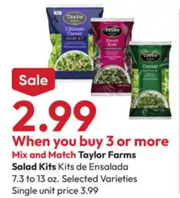 Stater Bros Mix and Match Taylor Farms Salad Kits offer