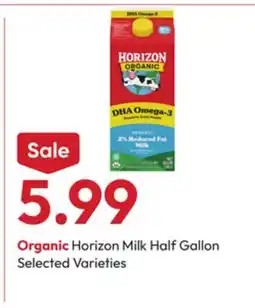 Stater Bros Horizon Milk Half Gallon offer