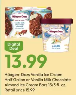 Stater Bros Häagen-Dazs Vanilla Ice Cream Half Gallon or Vanilla Milk Chocolate Almond Ice Cream Bars offer