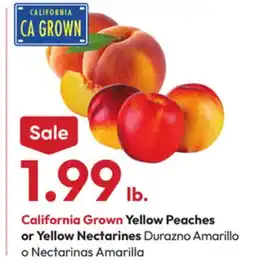Stater Bros California Grown Yellow Peaches or Yellow Nectarines offer