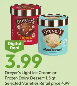 Stater Bros Dreyer's Light Ice Cream or Frozen Dairy Dessert offer