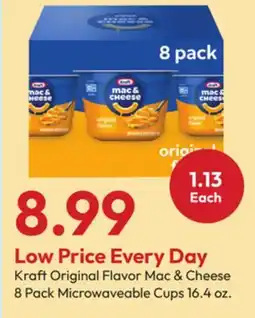 Stater Bros Kraft Original Flavor Mac & Cheese 8 Pack Microwaveable Cups offer
