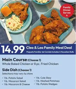 Stater Bros Cleo & Leo Family Meal Deal offer