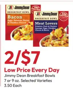 Stater Bros Jimmy Dean Breakfast Bowls offer