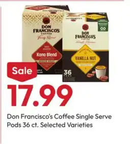 Stater Bros Don Francisco's Coffee Single Serve Pods offer