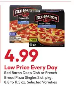 Stater Bros Red Baron Deep Dish or French Bread Pizza Singles offer
