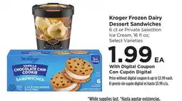 Food 4 Less Kroger Frozen Dairy Dessert Sandwiches offer