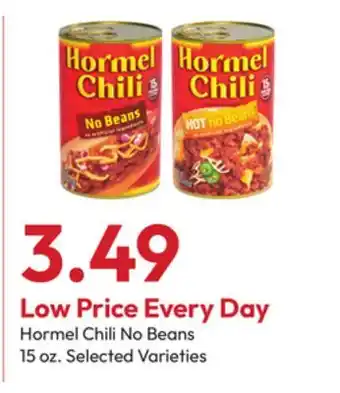 Stater Bros Hormel Chili No Beans offer