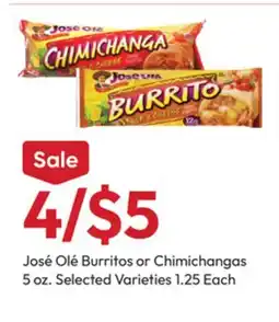 Stater Bros José Olé Burritos or Chimichangas offer