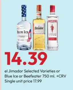 Stater Bros el Jimador or Blue Ice or Beefeater offer