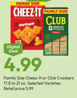 Stater Bros Family Size Cheez-It or Club Crackers offer