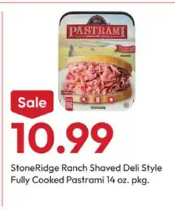 Stater Bros StoneRidge Ranch Shaved Deli Style Fully Cooked Pastrami offer