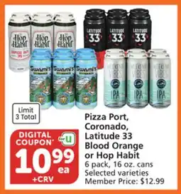 Vons Pizza Port, Coronado, Latitude 33 Blood Orange or Hop Habit offer