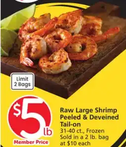 Vons Raw Large Shrimp Peeled & Deveined Tail-on offer