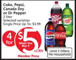 Vons Coke, Pepsi, Canada Dry or Dr Pepper offer
