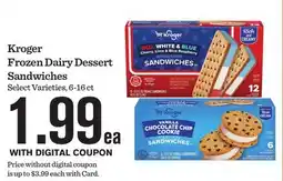 Mariano's Kroger Frozen Dairy Dessert Sandwiches offer