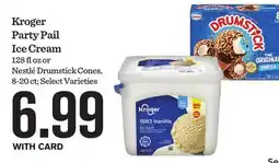 Mariano's Kroger Party Pail Ice Cream 128 fl oz or Nestlé Drumstick Cones, 8-20 ct offer