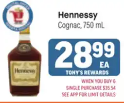 Tony’s Fresh Market Hennessy Cognac offer
