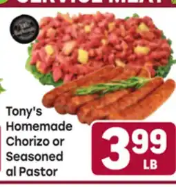 Tony’s Fresh Market Tony's Homemade Chorizo or Seasoned al Pastor offer