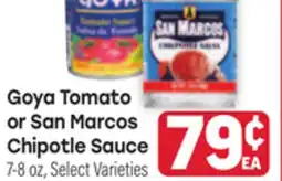 Tony’s Fresh Market Goya Tomato or San Marcos Chipotle Sauce offer
