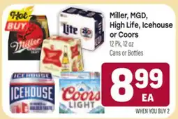 Tony’s Fresh Market Miller, MGD, High Life, Icehouse or Coors offer