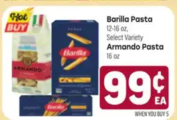 Tony’s Fresh Market Barilla Pasta12-16 oz, Select Variety/ Armando Pasta 16 oz offer