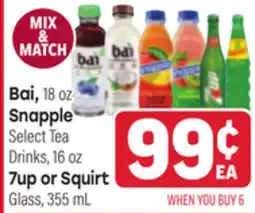 Tony’s Fresh Market Bai, Snapple 7up or Squirt offer