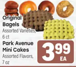 Tony’s Fresh Market Original Bagels Park Avenue Mini Cakes offer