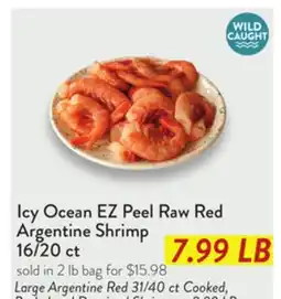 Fresh Thyme Icy Ocean EZ Peel Raw Red Argentine Shrimp offer