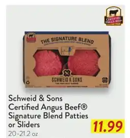 Fresh Thyme Schweid & Sons Certified Angus Beef Signature Blend Patties or Sliders offer