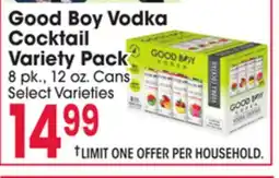 Jewel-Osco Good Boy Vodka Cocktail Variety Pack offer
