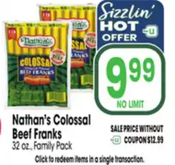 Jewel-Osco Nathan's Colossal Beef Franks offer