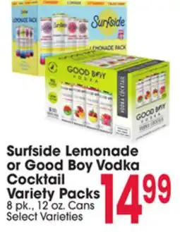 Jewel-Osco Surfside Lemonade or Good Boy Vodka Cocktail Variety Packs offer