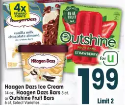 Jewel-Osco Haagen Dazs Ice Cream, Haagen Dazs Bars 3 ct. or Outshine Fruit Bars 6 ct offer