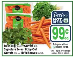 Jewel-Osco Fresh Mint (bunch), Carrots 2 lb., Signature Select Baby-Cut Carrots 1 lb., or Methi Leaves bunch offer